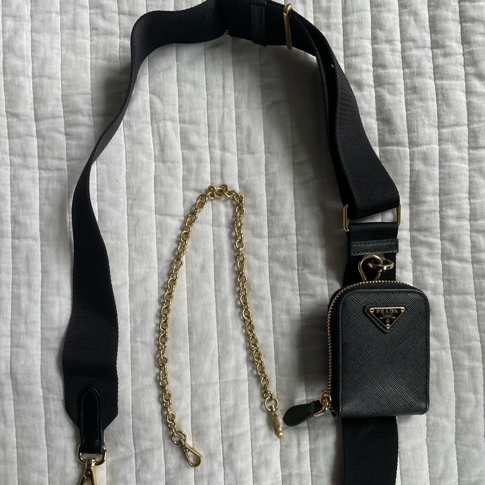 Prada Re-Edition Leather Pouch and Strap